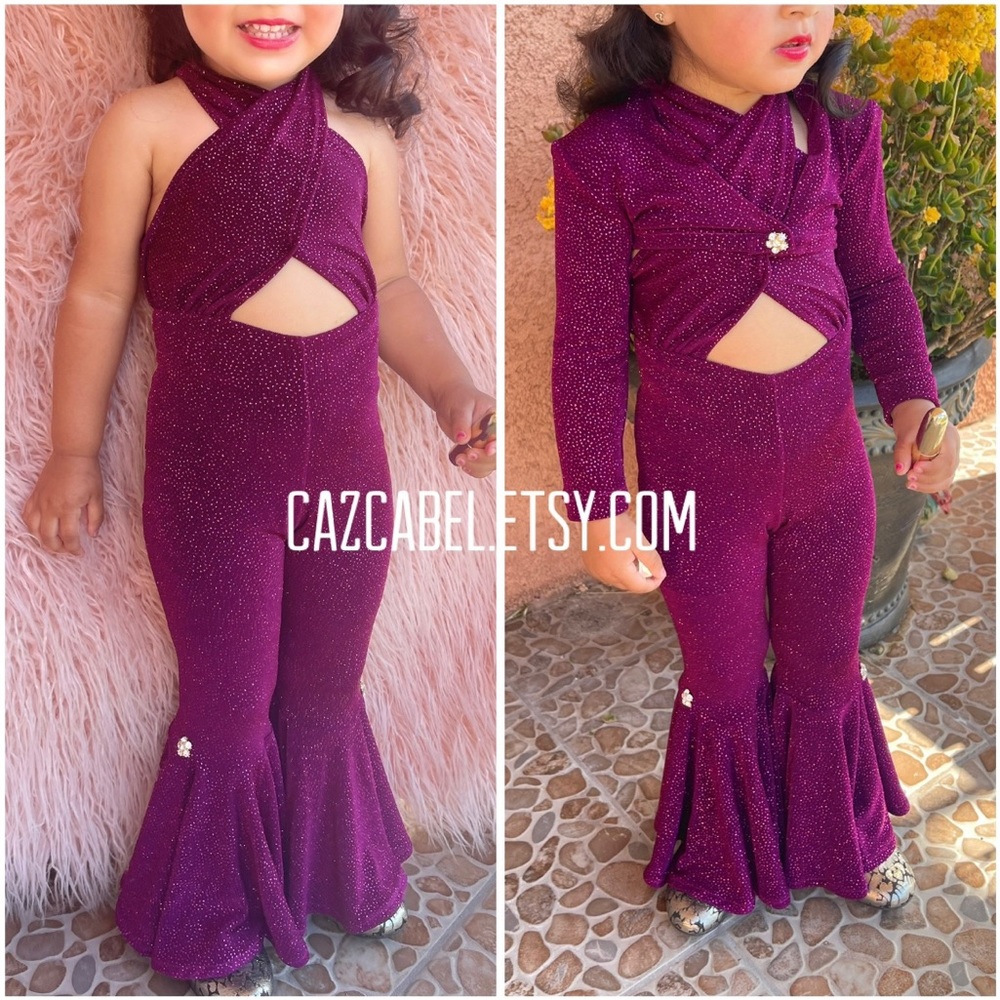 Toddler Selena inspired Halloween Purple Jumpsuit costume